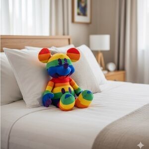 “LIMITED 2019 Retired ” Disney Mickey Mouse Rainbow Plush